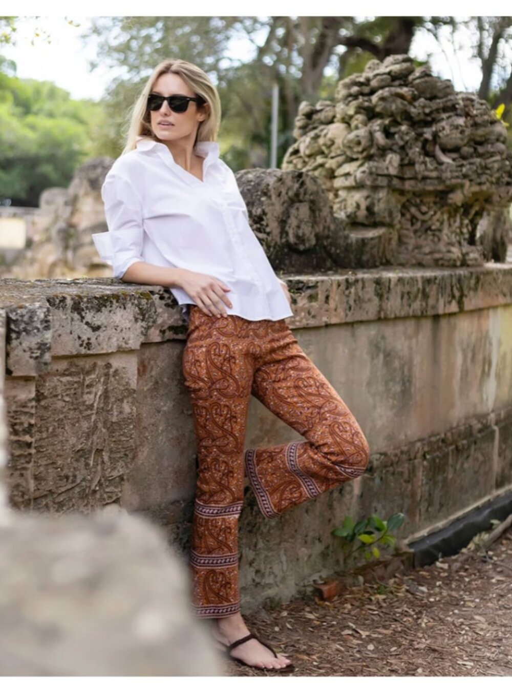 NWT Julia Amory Cotton Bell Pant Twill Coco Chamonix Fleur Pants Size Medium